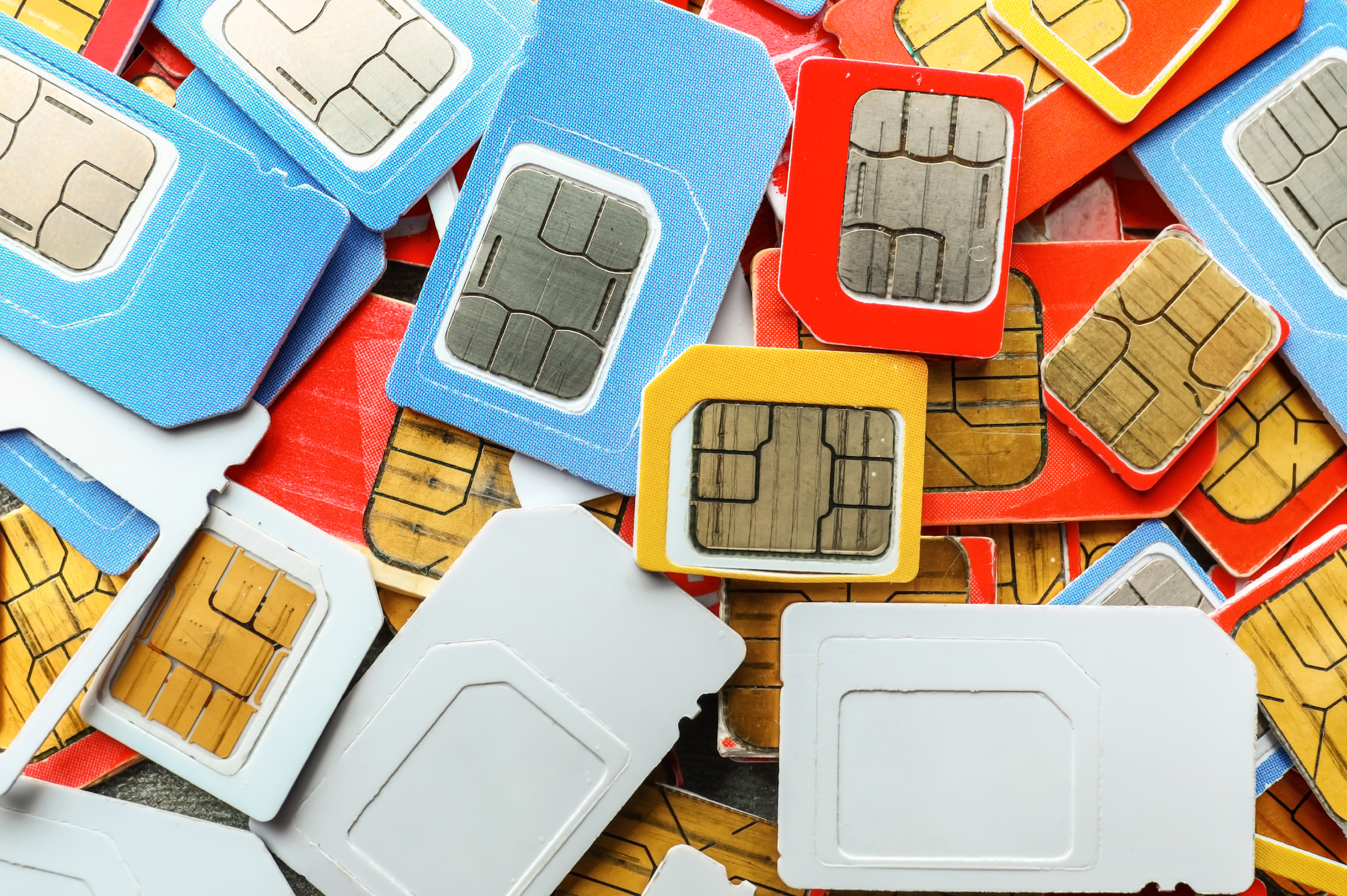 SIM card pile