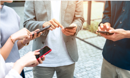 people on phones