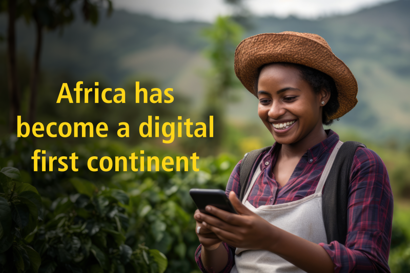 Black woman using mobile payments