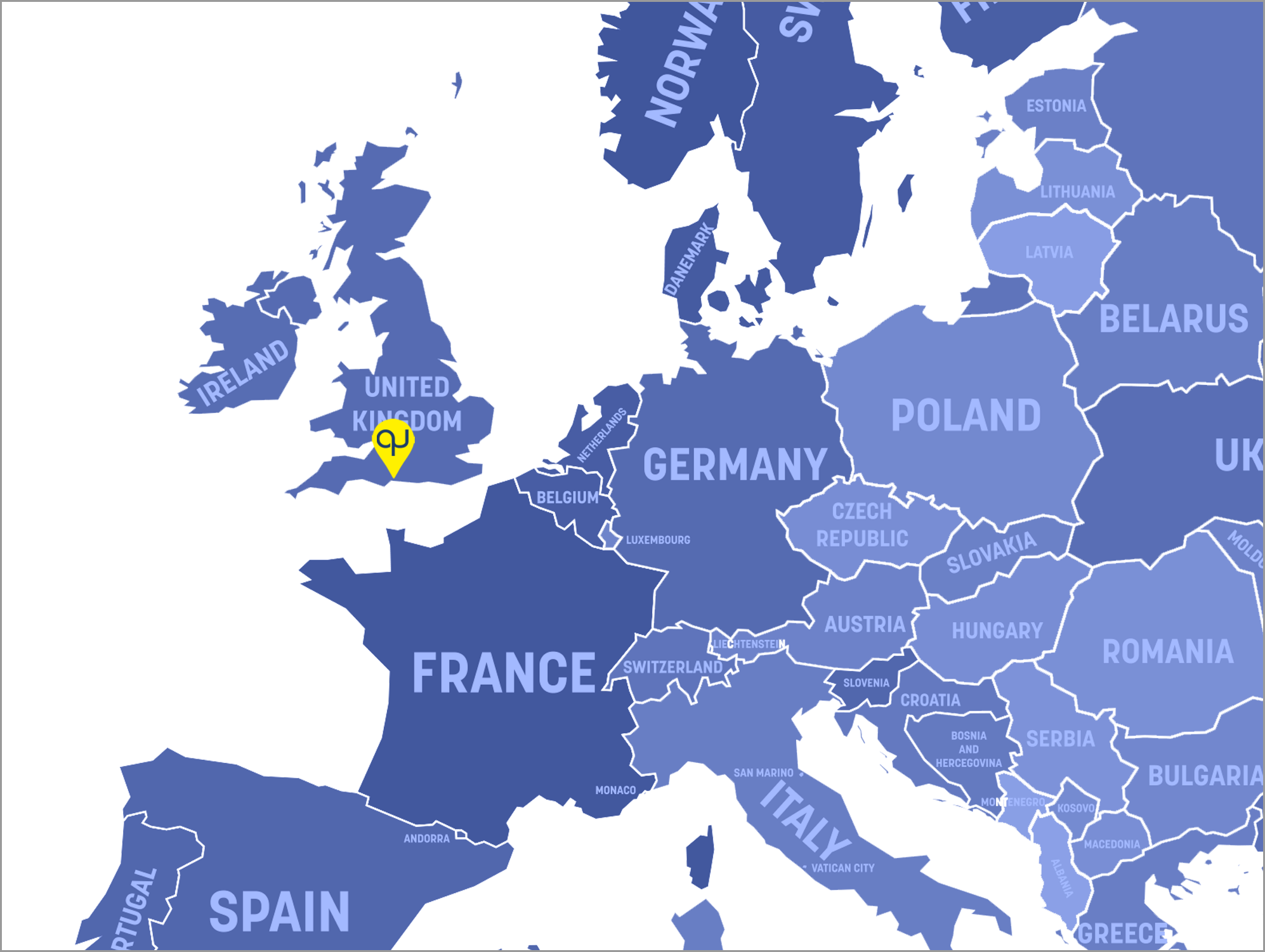 contact us map blue